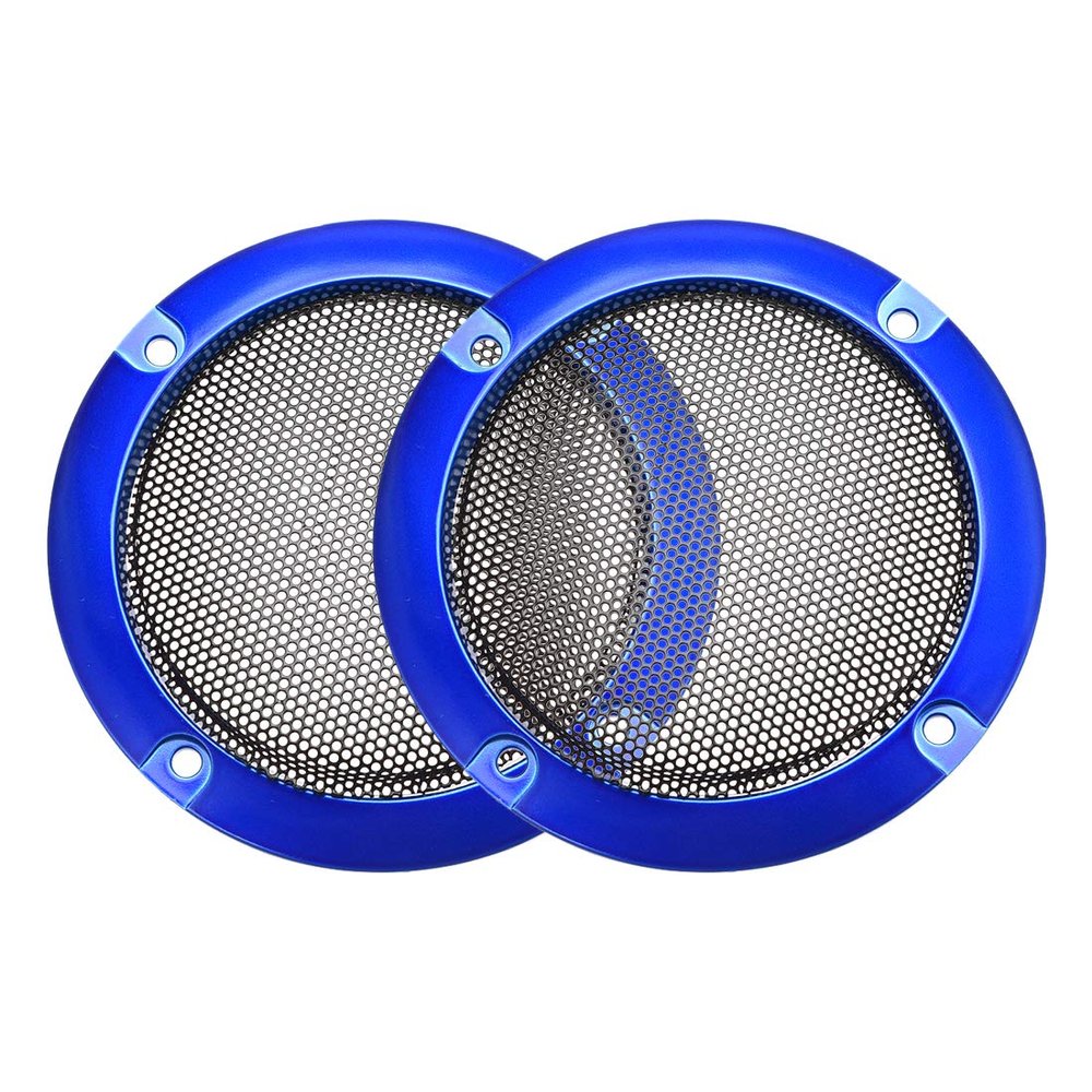 uxcell Speaker Grill Cover 3 Inch 95mm Mesh Decorative Circle Subwoofer Guard Protector Black and Light Blue 2pcs