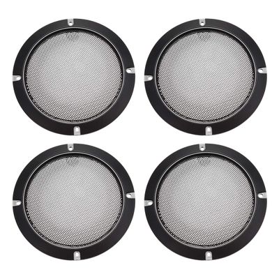 uxcell Speaker Grill Cover 5 Inch 153mm Mesh Decorative Circle Subwoofer Guard Protector Black 4pcs