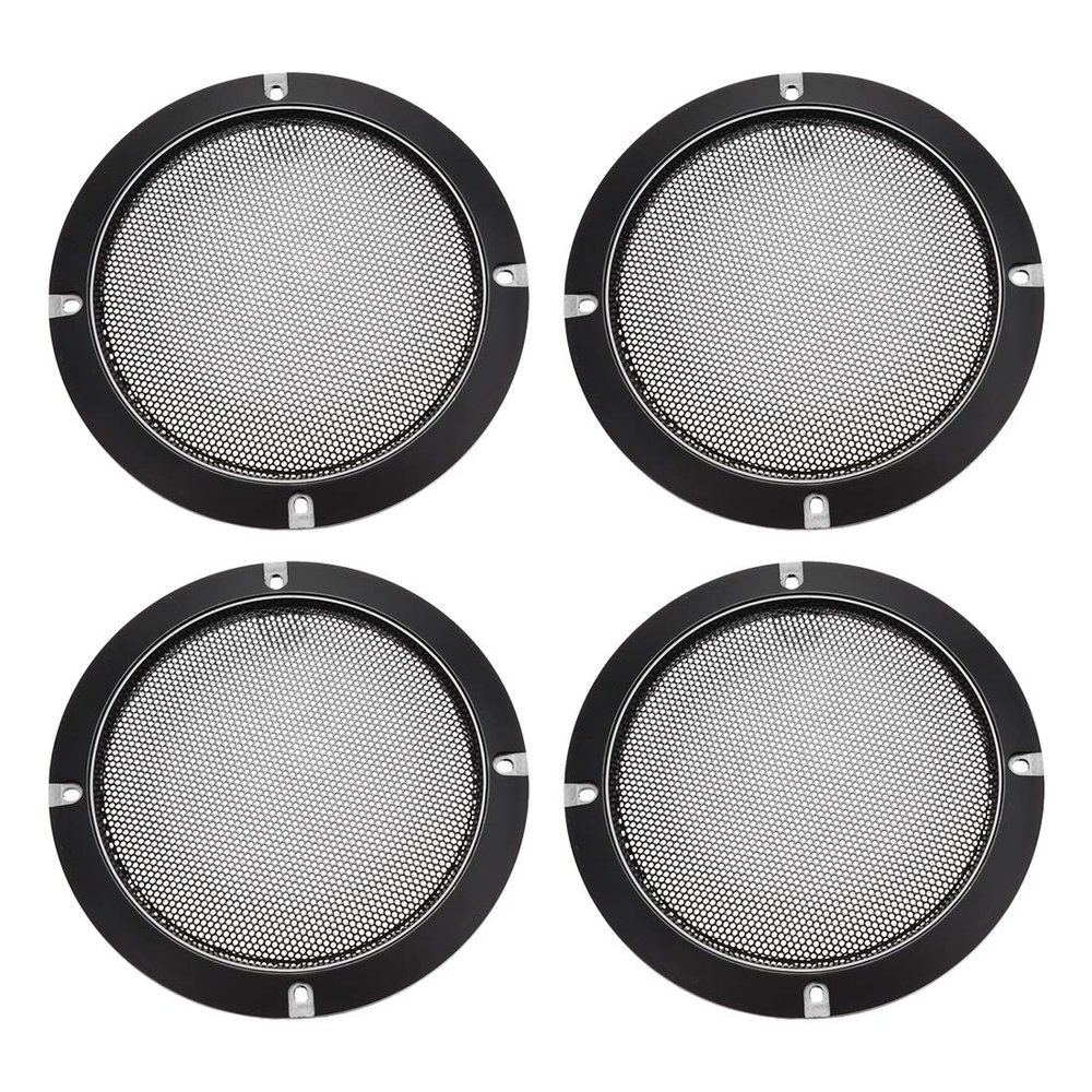 uxcell Speaker Grill Cover 5 Inch 153mm Mesh Decorative Circle Subwoofer Guard Protector Black 4pcs
