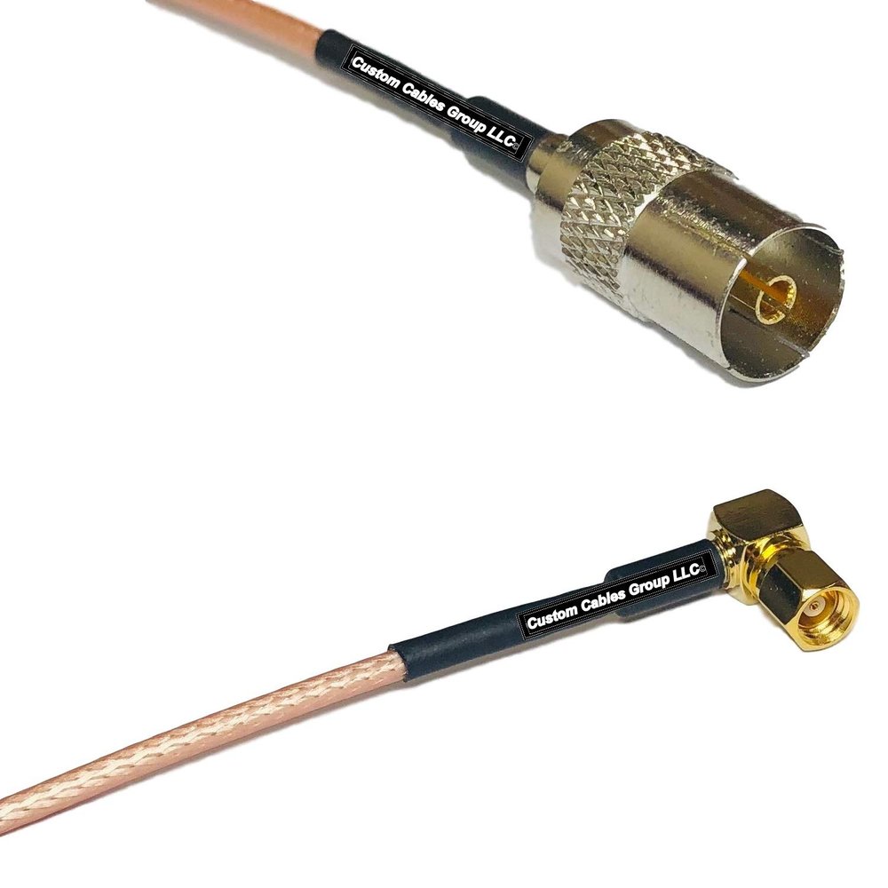 0.5 feet RG316 DVB TV Pal Female to SMC Female Angle RF Pigtail Coaxial Cable