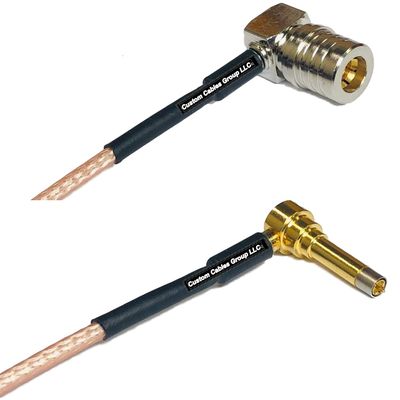 0.5 feet RG316 QMA Male Angle to MS156 Male Angle Long RF Pigtail Coaxial Cable