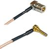 0.5 feet RG316 QMA Male Angle to MS156 Male Angle Long RF Pigtail Coaxial Cable view 1
