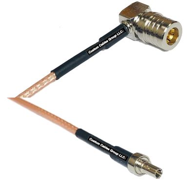 0.5 feet RG316 QMA Male Angle to CRC9 Male RF Pigtail Coaxial Cable