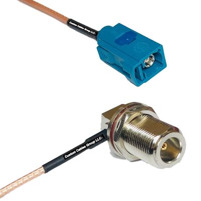 0.5 feet RG316 Fakra Z Female to N Female Bulkhead Angle RF Pigtail Coaxial Cable