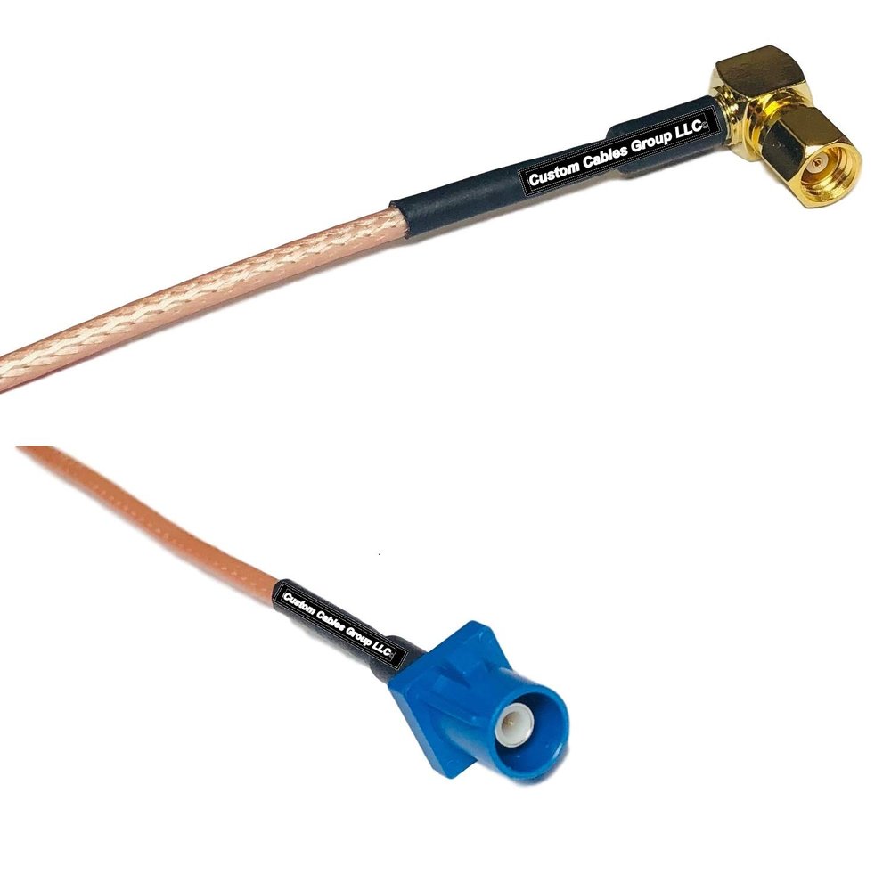 1 feet RG316 SMC Female Angle to Fakra C Male RF Pigtail Coaxial Cable