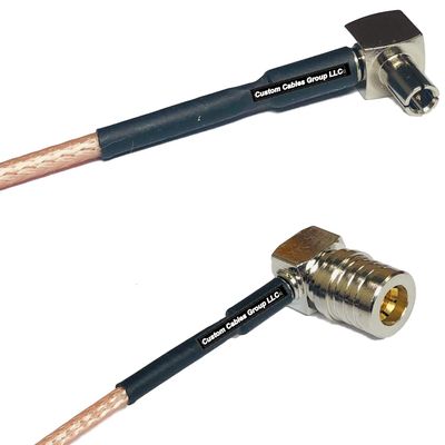 1 feet RG316 TS9 Angle Male to QMA Male Angle RF Pigtail Coaxial Cable