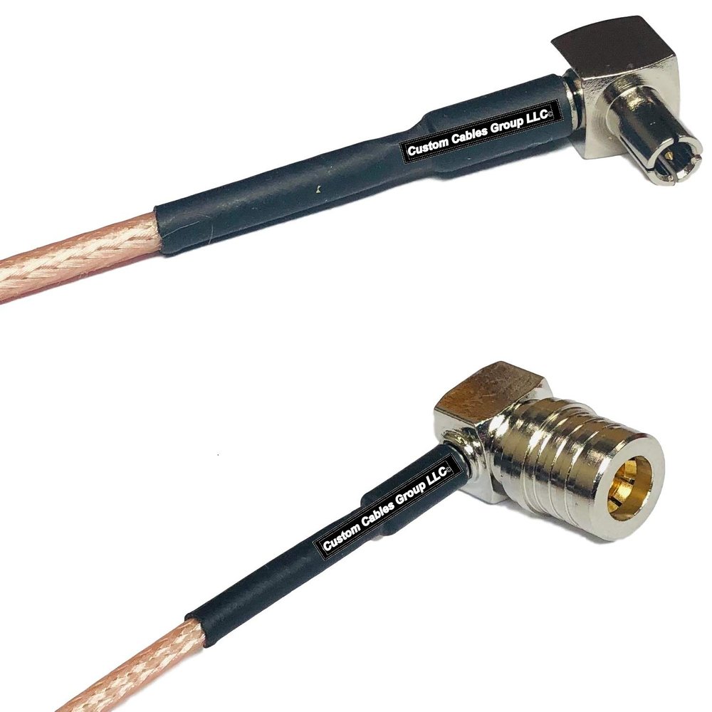 1 feet RG316 TS9 Angle Male to QMA Male Angle RF Pigtail Coaxial Cable
