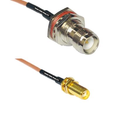 1 feet RG316 RP-TNC Female Bulkhead to SMA Female Long RF Pigtail Coaxial Cable