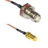 1 feet RG316 RP-TNC Female Bulkhead to SMA Female Long RF Pigtail Coaxial Cable view 1