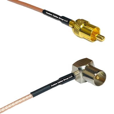 0.5 feet RG316 RCA Male to DVB Pal Male Angle RF Pigtail Coaxial Cable