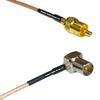 0.5 feet RG316 RCA Male to DVB Pal Male Angle RF Pigtail Coaxial Cable view 1
