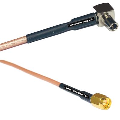 1 feet RG316 TS9 Angle Male to SSMA Male RF Pigtail Coaxial Cable