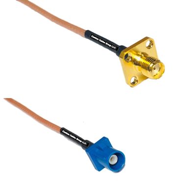 0.5 feet RG316 SMA Female Flange to Fakra C Male RF Pigtail Coaxial Cable
