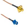 0.5 feet RG316 SMA Female Flange to Fakra C Male RF Pigtail Coaxial Cable view 1
