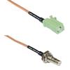 1 feet RG316 Avic Green Pioneer Jack to QMA Female Bulkhead RF Pigtail Coaxial Cable view 1