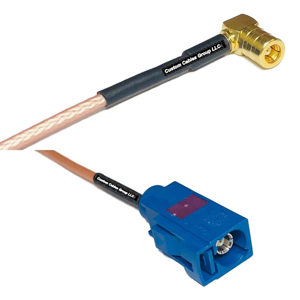 0.5 feet RG316 SMB Female Angle to Fakra C Female RF Pigtail Coaxial Cable