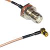 0.5 feet RG316 RP-TNC Female Bulkhead to SMC Female Angle RF Pigtail Coaxial Cable view 1