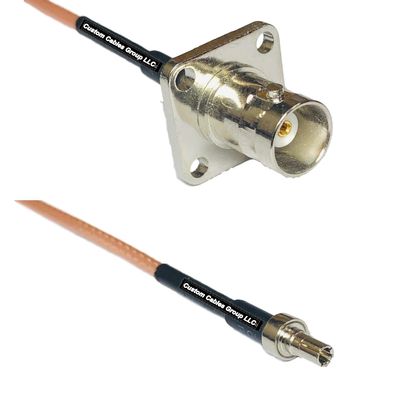 0.5 feet RG316 BNC Flange Female to CRC9 Male RF Pigtail Coaxial Cable
