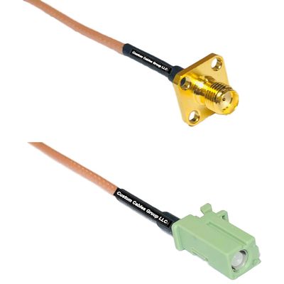 0.5 feet RG316 SMA Female Flange to Avic Green Pioneer Jack RF Pigtail Coaxial Cable