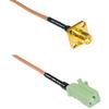 0.5 feet RG316 SMA Female Flange to Avic Green Pioneer Jack RF Pigtail Coaxial Cable view 1