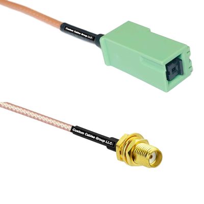 0.5 feet RG316 GT5-1S Green to SSMA Female RF Pigtail Coaxial Cable