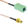 0.5 feet RG316 GT5-1S Green to SSMA Female RF Pigtail Coaxial Cable view 1