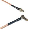 0.5 feet RG316 CRC9 Male to MS162 Male Angle RF Pigtail Coaxial Cable view 1