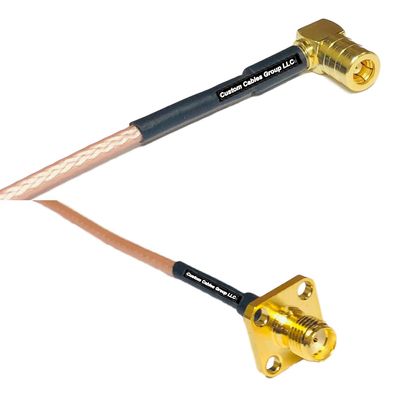 0.5 feet RG316 SMB Female Angle to SMA Female Flange RF Pigtail Coaxial Cable