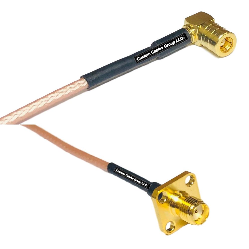 0.5 feet RG316 SMB Female Angle to SMA Female Flange RF Pigtail Coaxial Cable