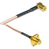 0.5 feet RG316 SMB Female Angle to SMA Female Flange RF Pigtail Coaxial Cable view 1