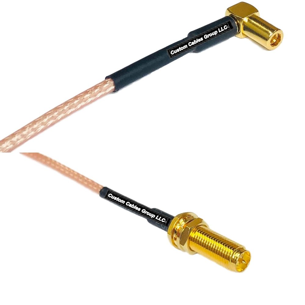 0.5 feet RG316 SSMB Angle Female to RP-SMA Female Long RF Pigtail Coaxial Cable