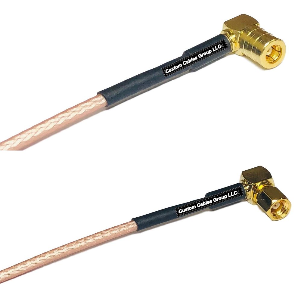 0.5 feet RG316 SMB Female Angle to SMC Female Angle RF Pigtail Coaxial Cable
