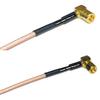 0.5 feet RG316 SMB Female Angle to SMC Female Angle RF Pigtail Coaxial Cable view 1