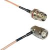 0.5 feet RG316 TNC Female Small Bulk to TNC Male Angle RF Pigtail Coaxial Cable view 1