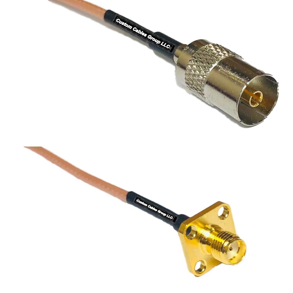 0.5 feet RG316 DVB TV Pal Female to SMA Female Flange RF Pigtail Coaxial Cable