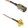 0.5 feet RG316 DVB TV Pal Female to SMA Female Flange RF Pigtail Coaxial Cable view 1