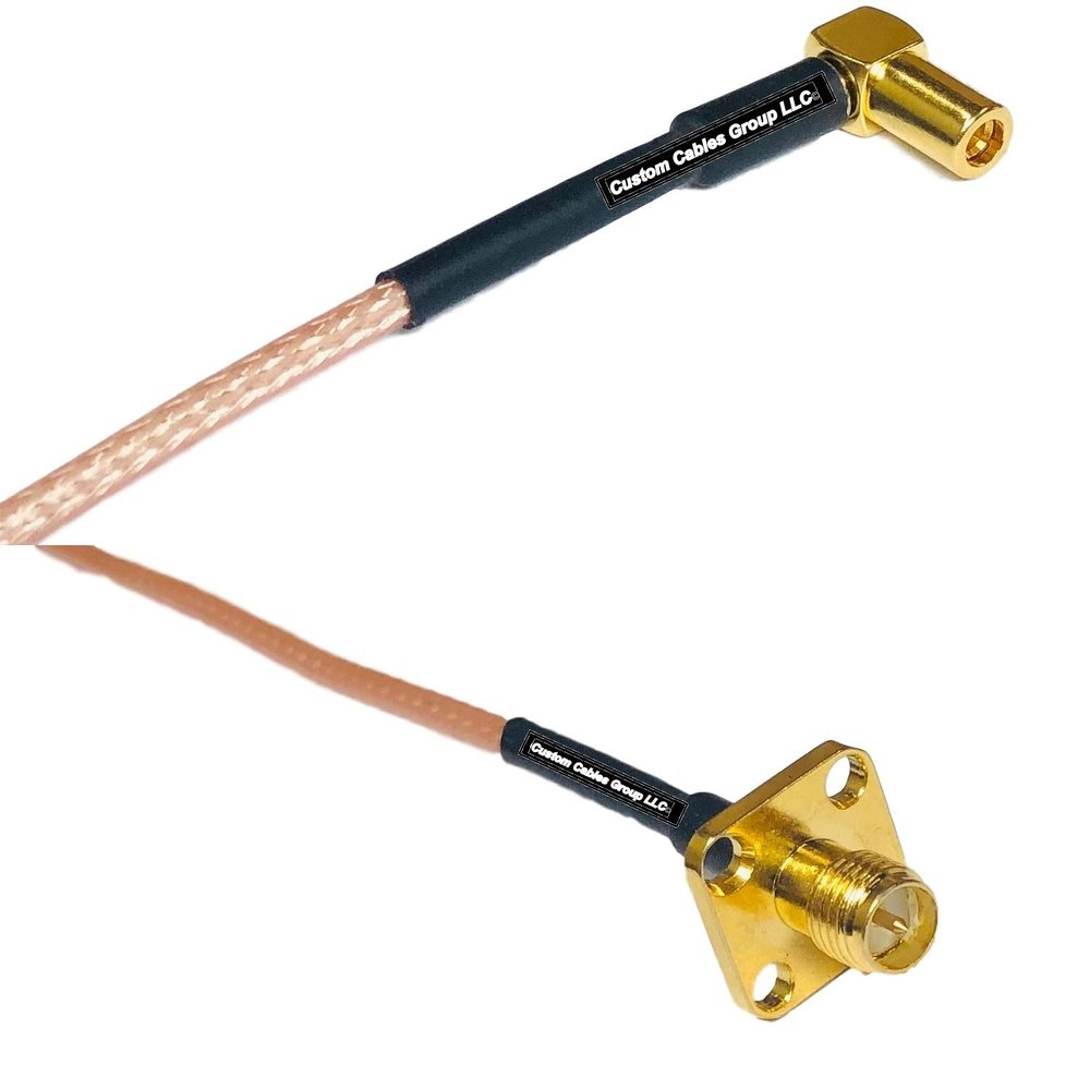0.5 feet RG316 SSMB Angle Female to RP-SMA Female Flange RF Pigtail Coaxial Cable