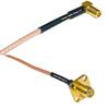 0.5 feet RG316 SSMB Angle Female to RP-SMA Female Flange RF Pigtail Coaxial Cable view 1