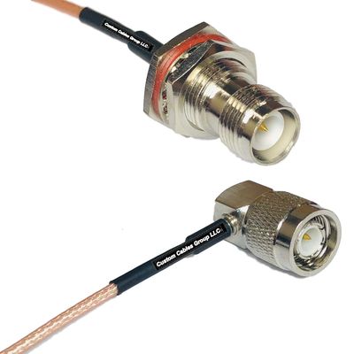 0.5 feet RG316 RP-TNC Female Bulkhead to TNC Male Angle RF Pigtail Coaxial Cable