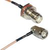 0.5 feet RG316 RP-TNC Female Bulkhead to TNC Male Angle RF Pigtail Coaxial Cable view 1