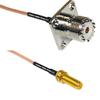 0.5 feet RG316 UHF Female Flange to RP-SMA Female Long RF Pigtail Coaxial Cable view 1