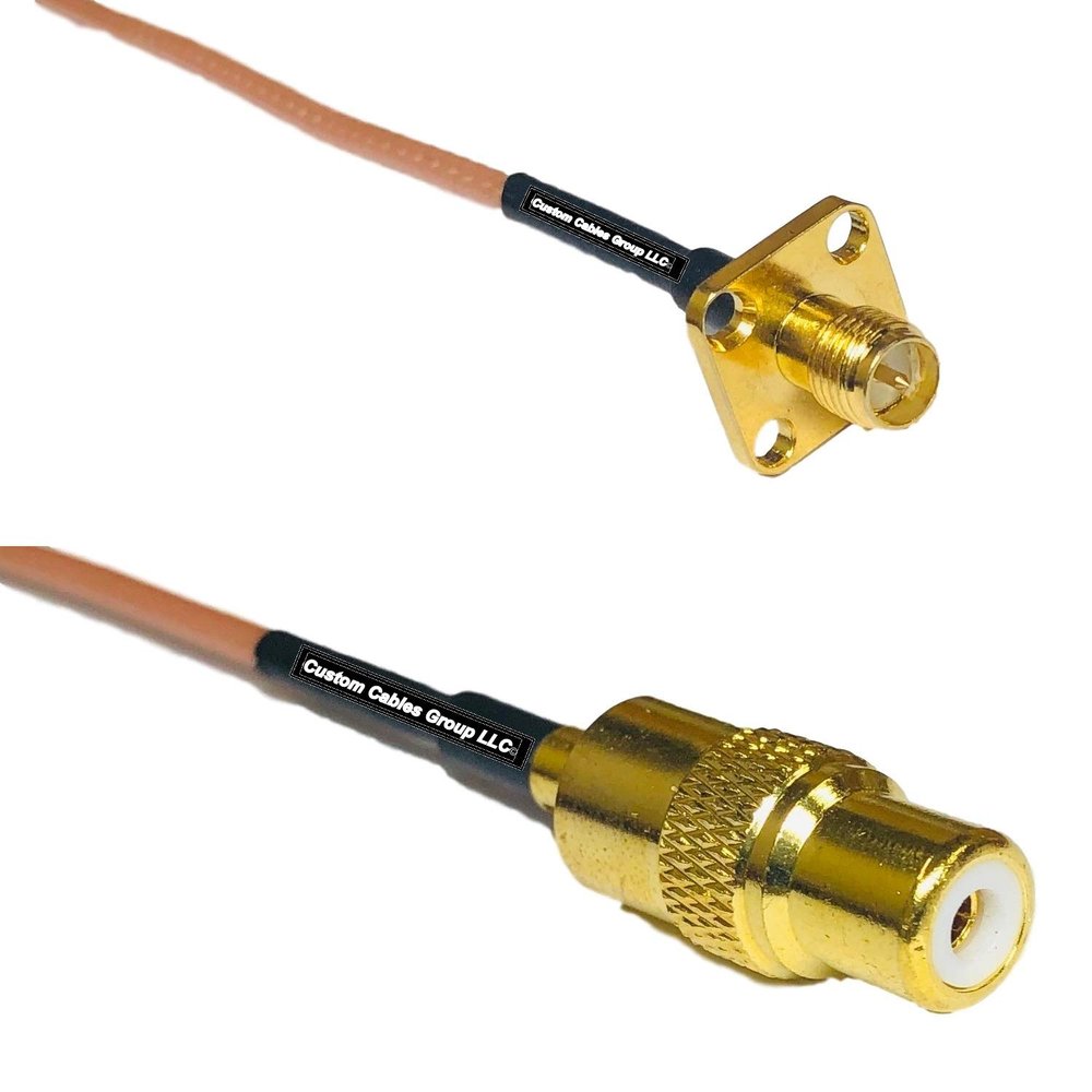0.5 feet RG316 RP-SMA Female Flange to RCA Female RF Pigtail Coaxial Cable