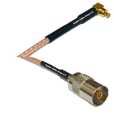0.5 feet RG316 MC Card Male Angle to DVB TV Pal Female RF Pigtail Coaxial Cable