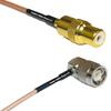 0.5 feet RG316 RCA Female to TNC Male Angle RF Pigtail Coaxial Cable view 1