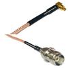 0.5 feet RG316 MC Card Male Angle to TNC Female RF Pigtail Coaxial Cable view 1