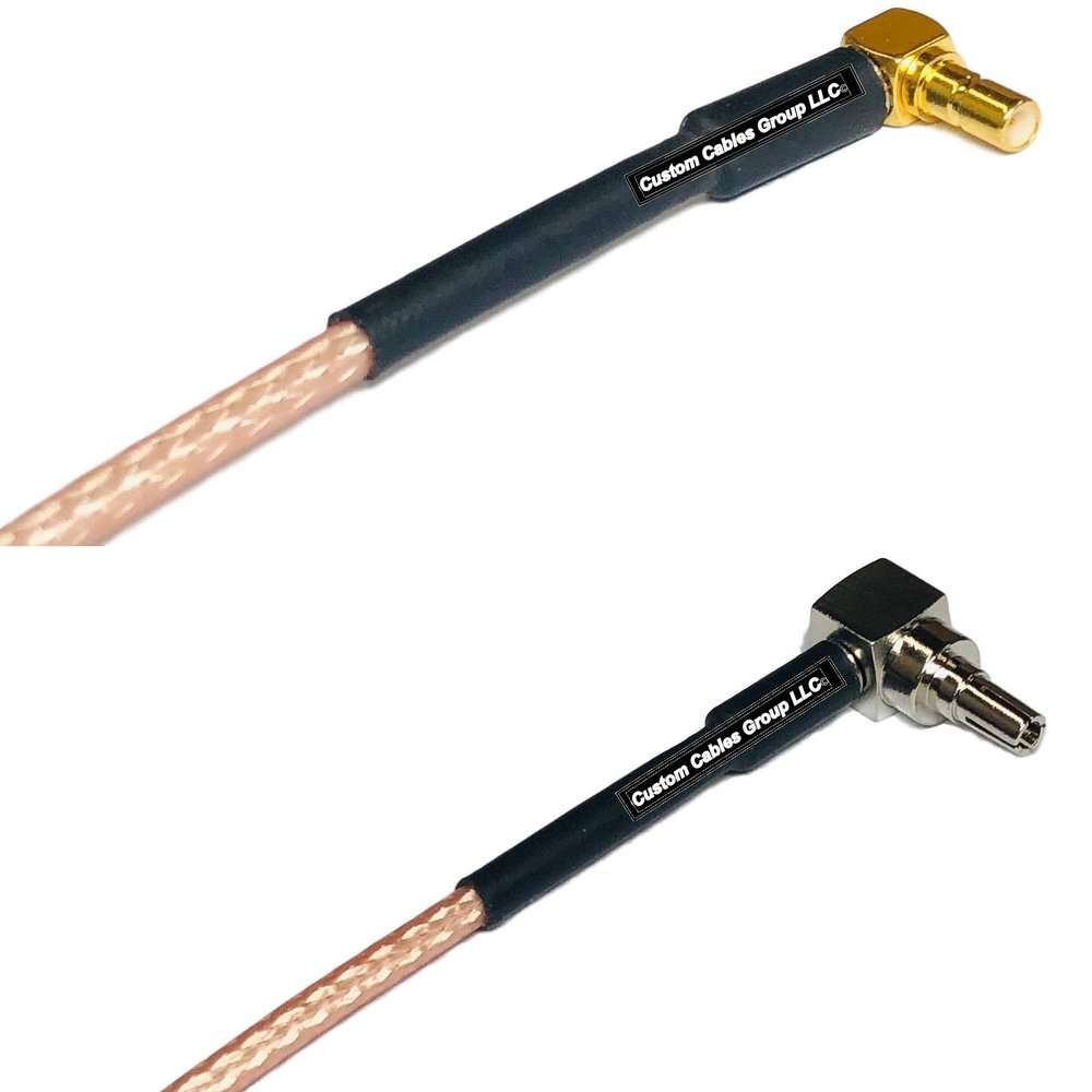 0.5 feet RG316 SSMB Male Angle to CRC9 Male Angle RF Pigtail Coaxial Cable