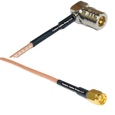0.5 feet RG316 QMA Male Angle to SSMA Male RF Pigtail Coaxial Cable