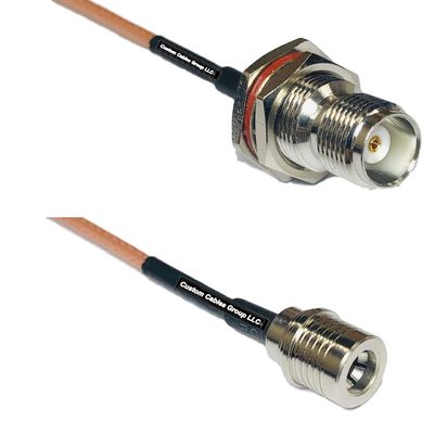 0.5 feet RG316 TNC Female Bulkhead to QMA Male RF Pigtail Coaxial Cable