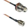 0.5 feet RG316 TNC Female Bulkhead to QMA Male RF Pigtail Coaxial Cable view 1