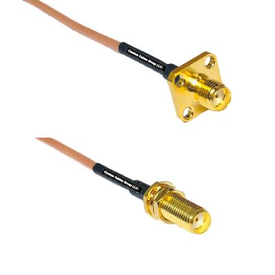 0.5 feet RG316 SMA Female Flange to SMA Female Long RF Pigtail Coaxial Cable
